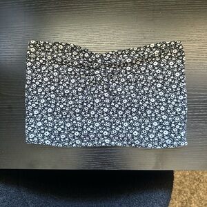 Floral Black and White Womens tube top